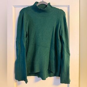 LOFT Teal Turtleneck Sweater with Bell Sleeves Size Small